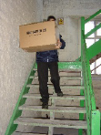 carry box down stairs