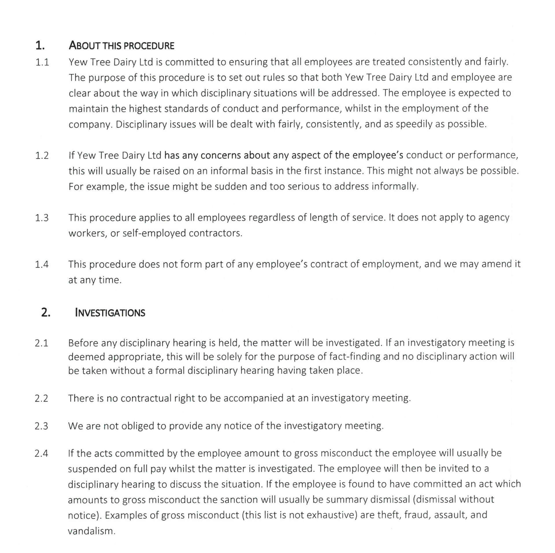 Disciplinary Procedures 1