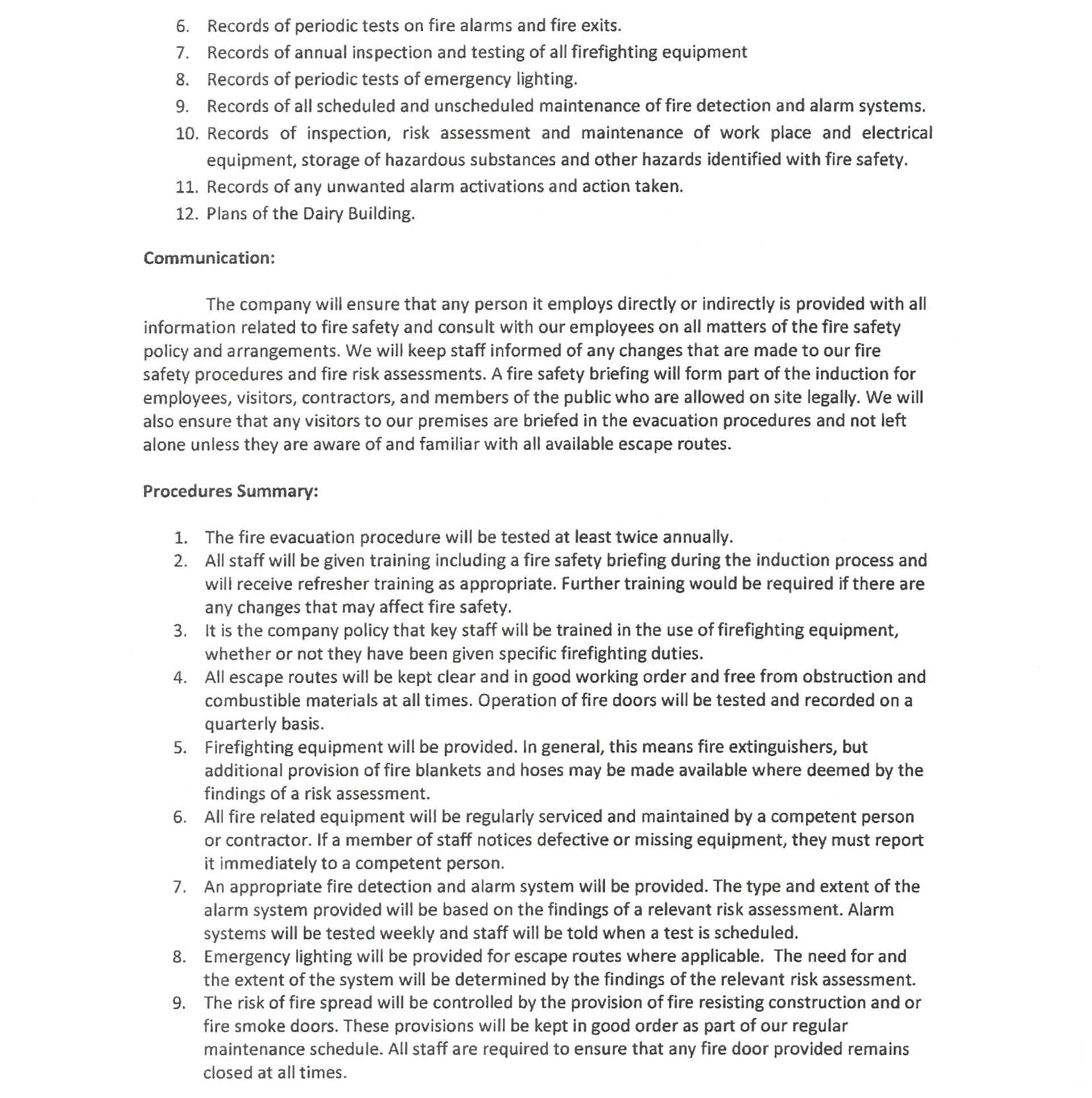 Fire Policy Statement 4