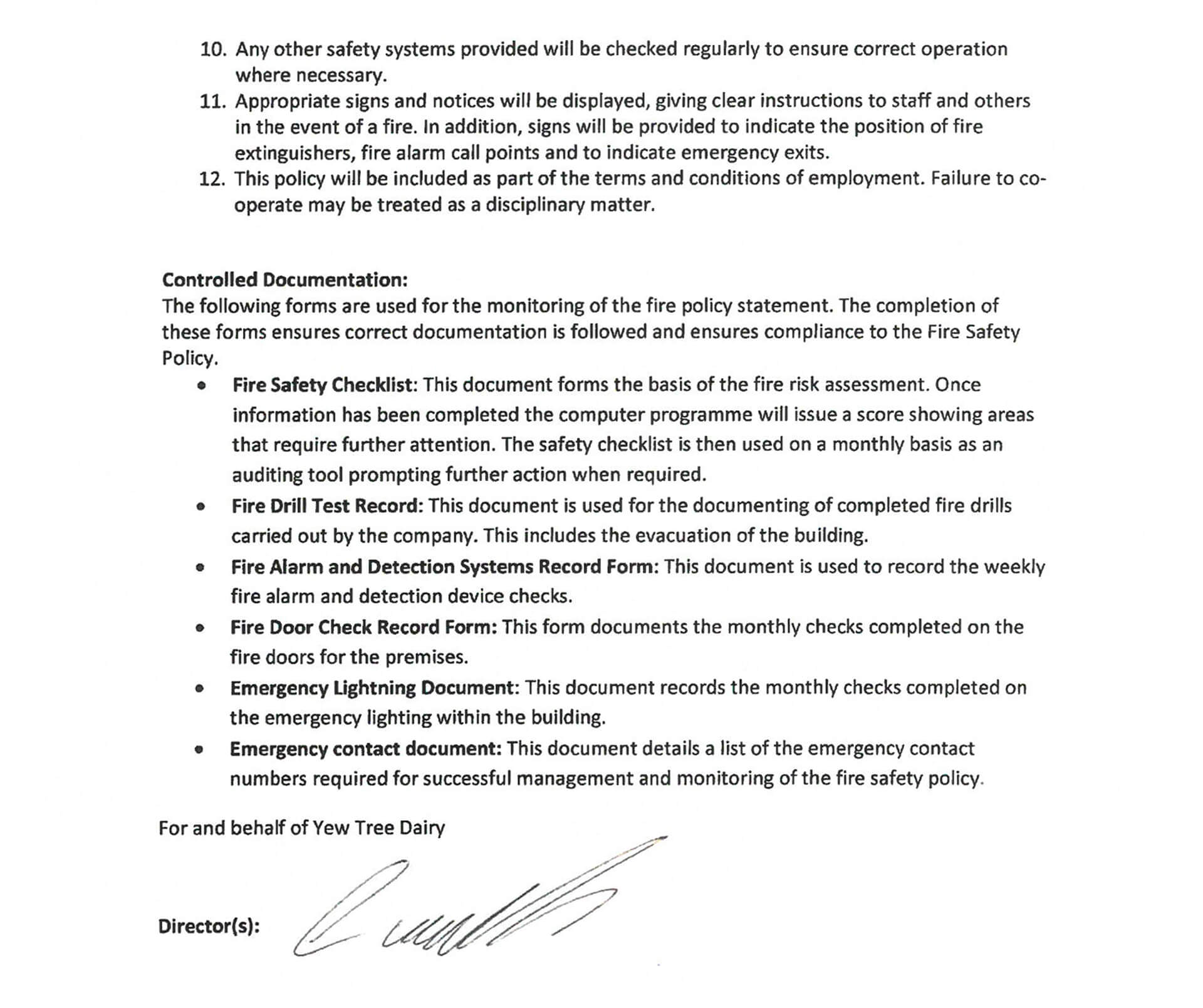 Fire Policy Statement 5