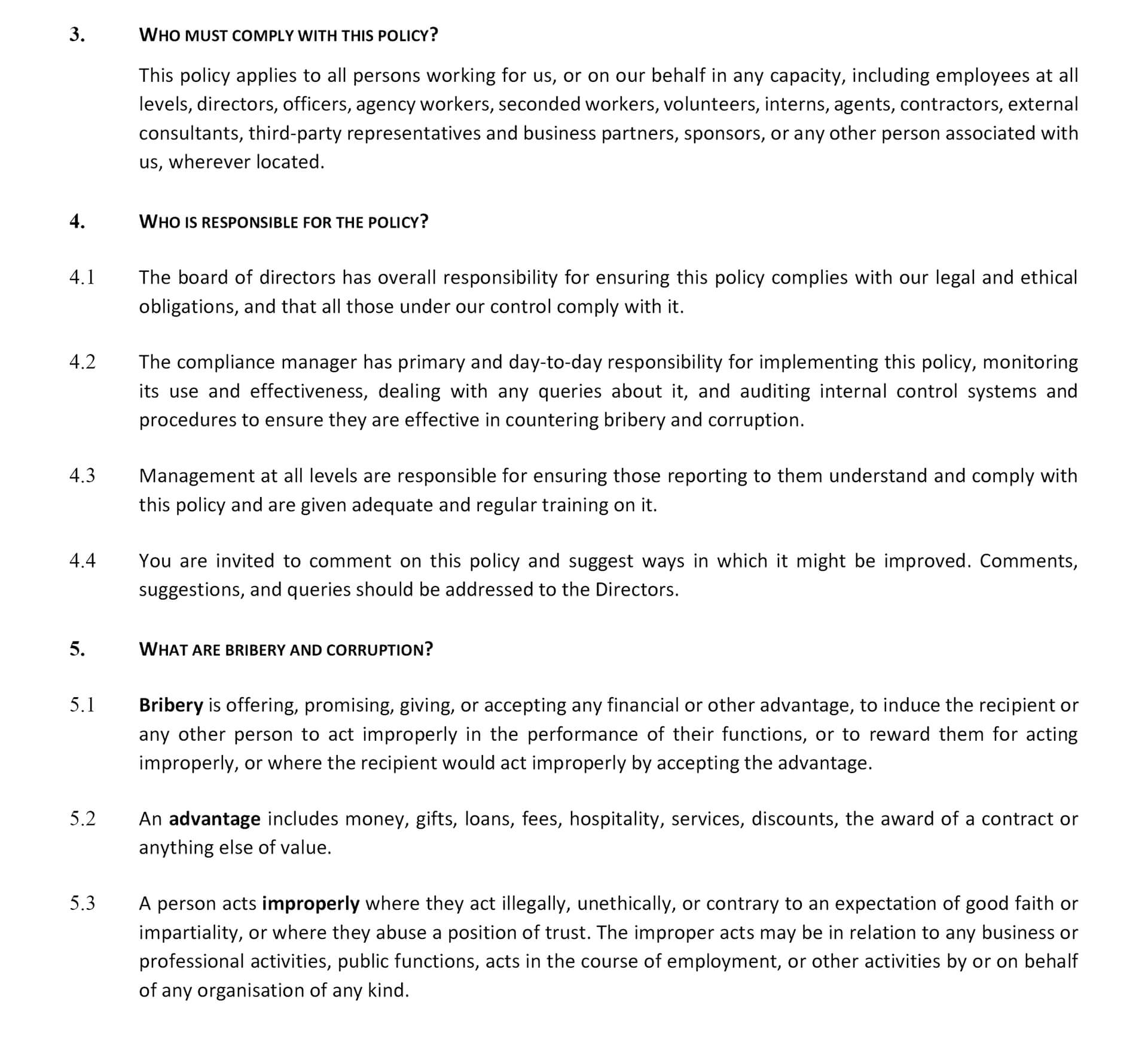 yew tree dairy anti corruption bribery policy 2