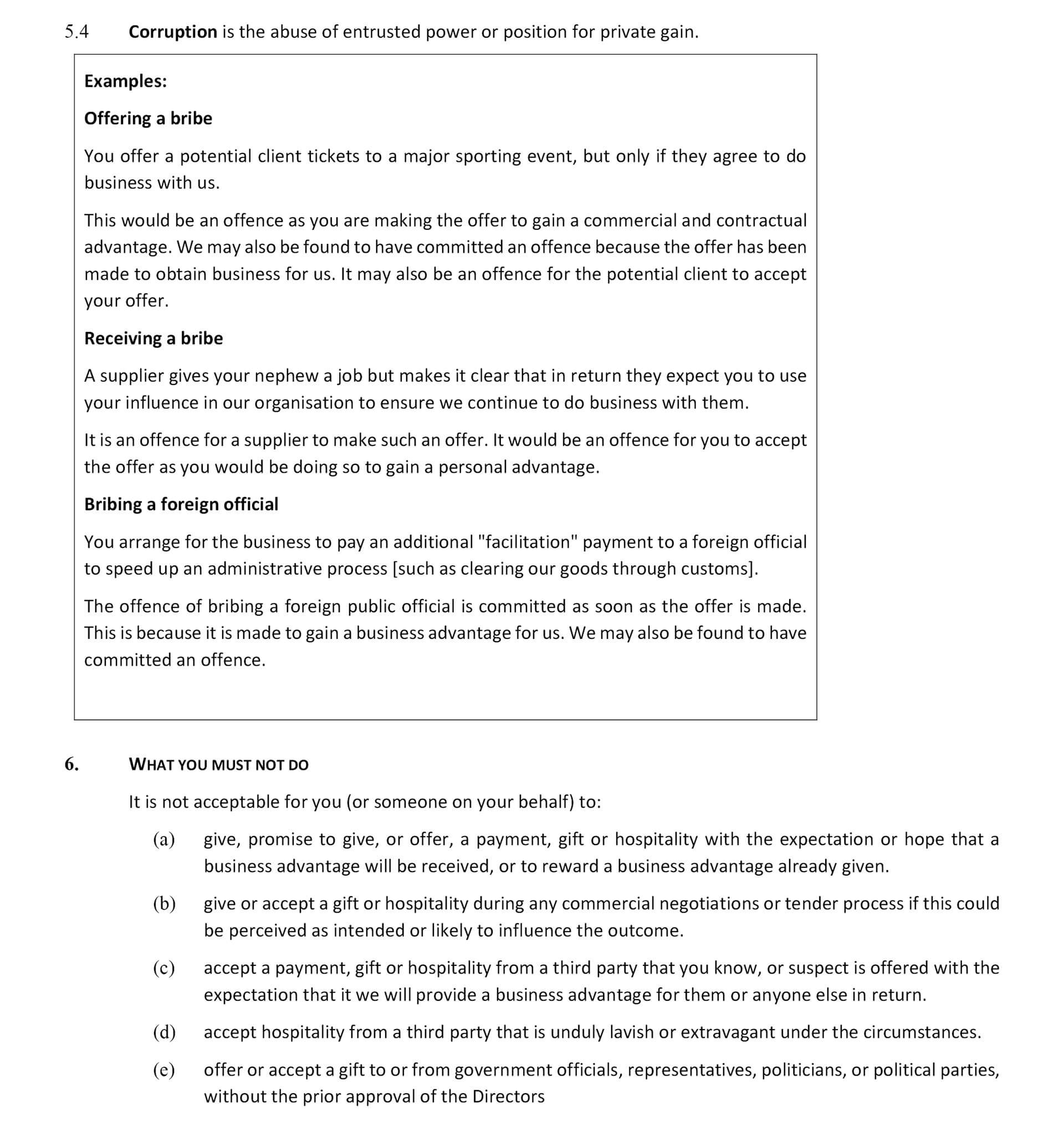yew tree dairy anti corruption bribery policy 3