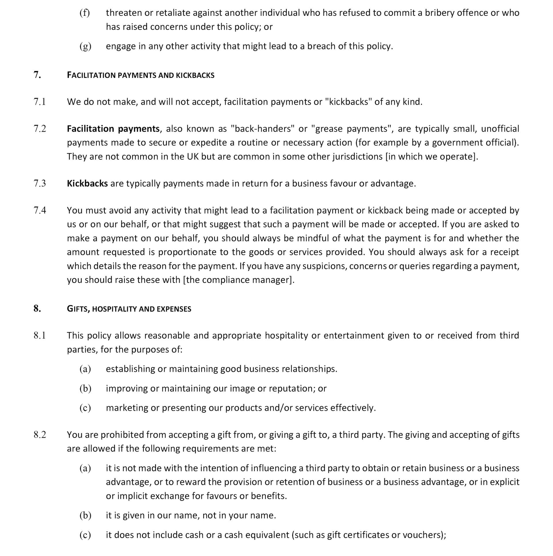 yew tree dairy anti corruption bribery policy 4