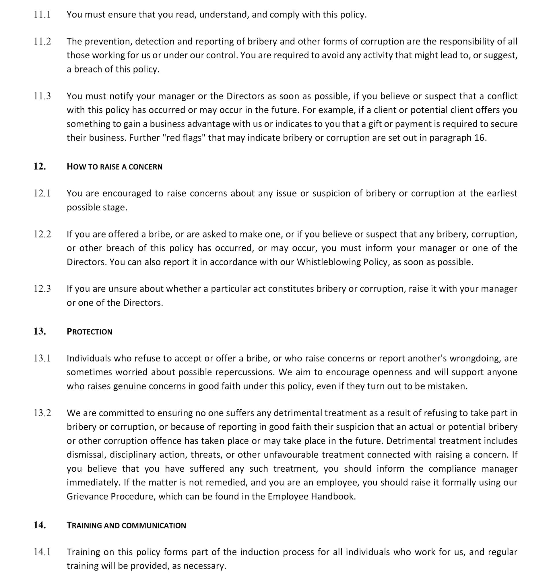 yew tree dairy anti corruption bribery policy 6