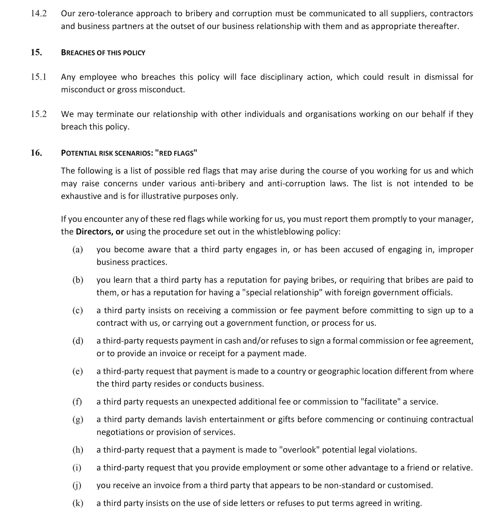 yew tree dairy anti corruption bribery policy 7
