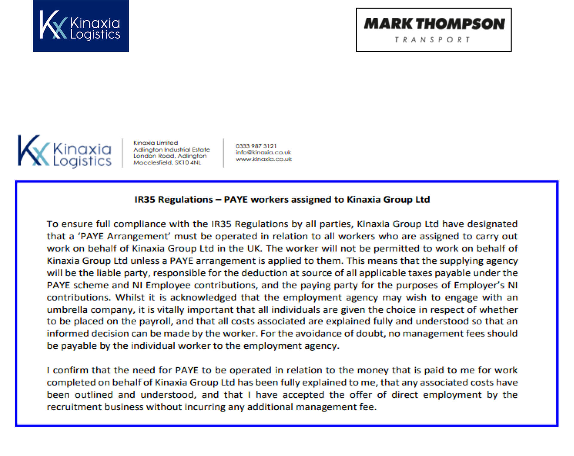 MTT Agency IR35 Regulations PAYE 1